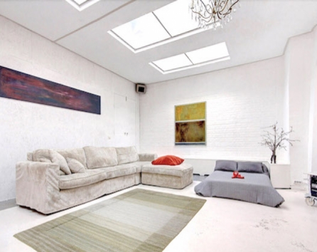 Double bed on wheels - in living room