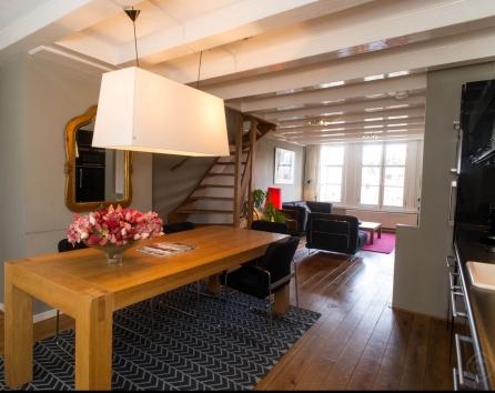 Dining Area with the View of Living Room Singel apartment Amsterdam