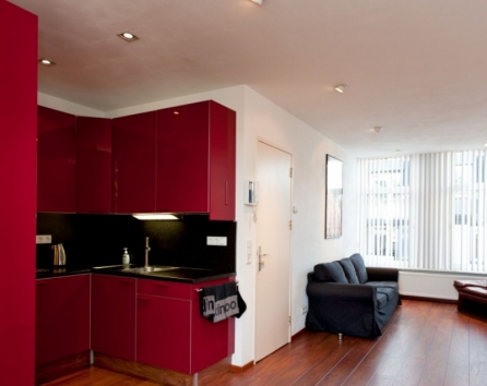 Kitchen with Living Room Kerkstraat apartment Amsterdam