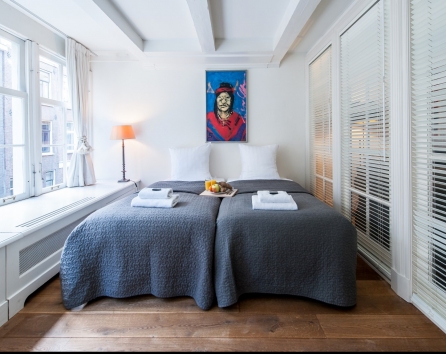 Bedroom 1 Single Beds Jordaan Noordermarkt Apartment B Amsterdam